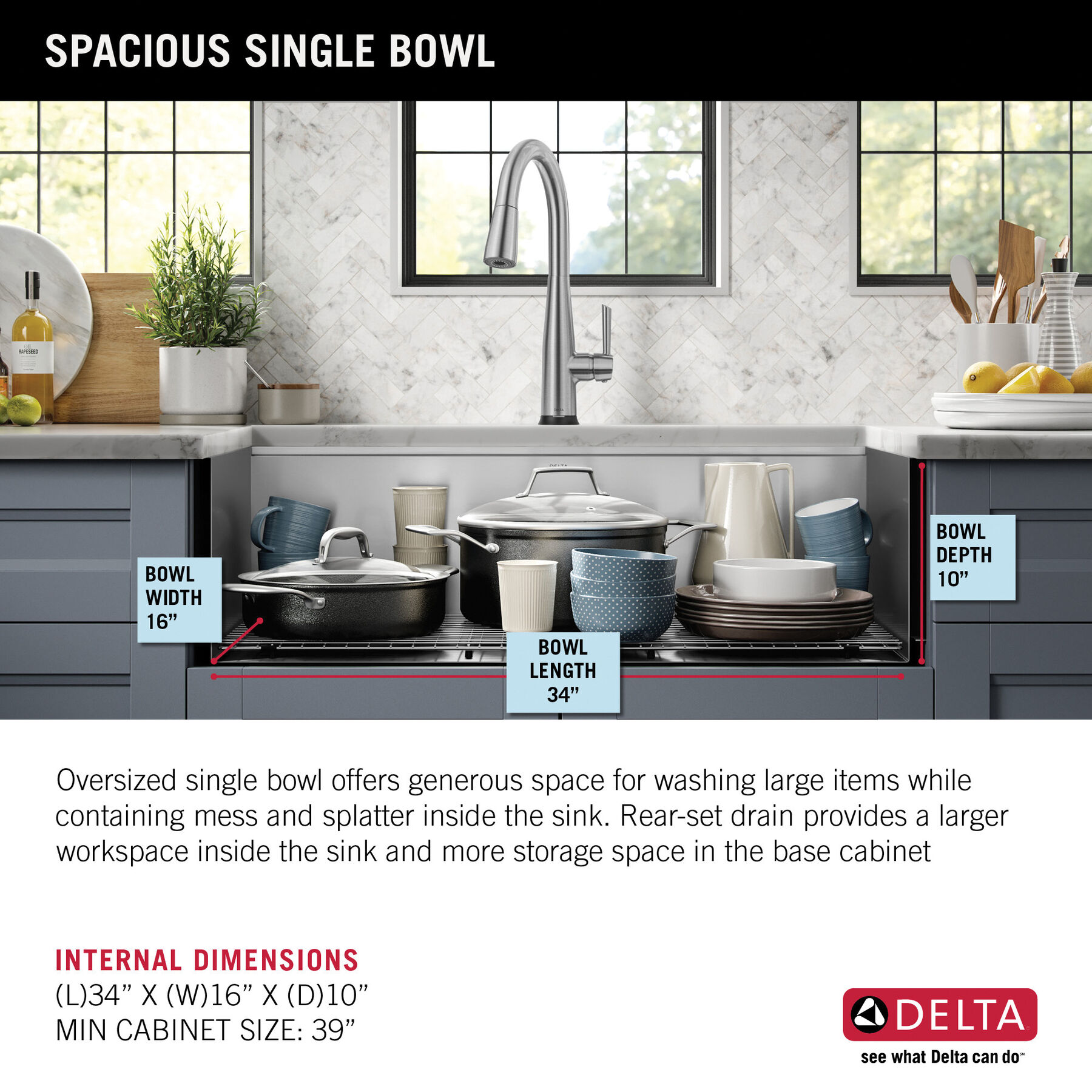 36” Workstation Undermount Single Bowl 16 Gauge Stainless Steel Farmhouse Apron Front Kitchen Sink with WorkFlow™ Ledge and Accessories, image 4
