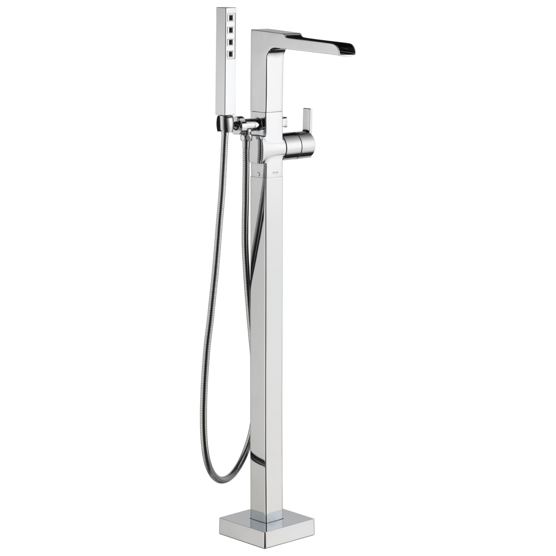 Single Handle Floor Mount Channel Spout Tub Filler Trim with Hand Shower