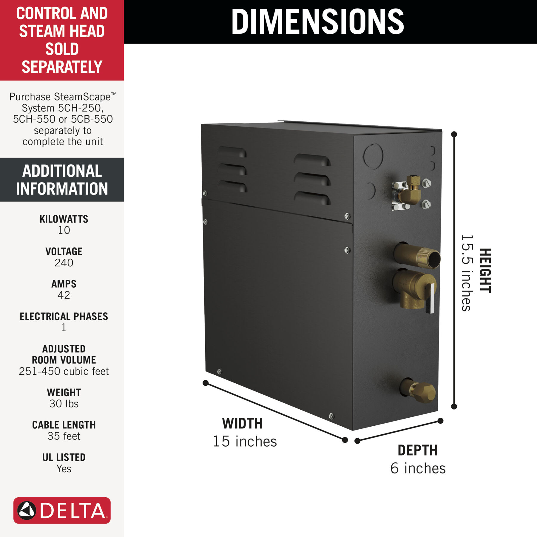 SteamScape™ 10kW Steam Generator - 240V 1ph, image 1