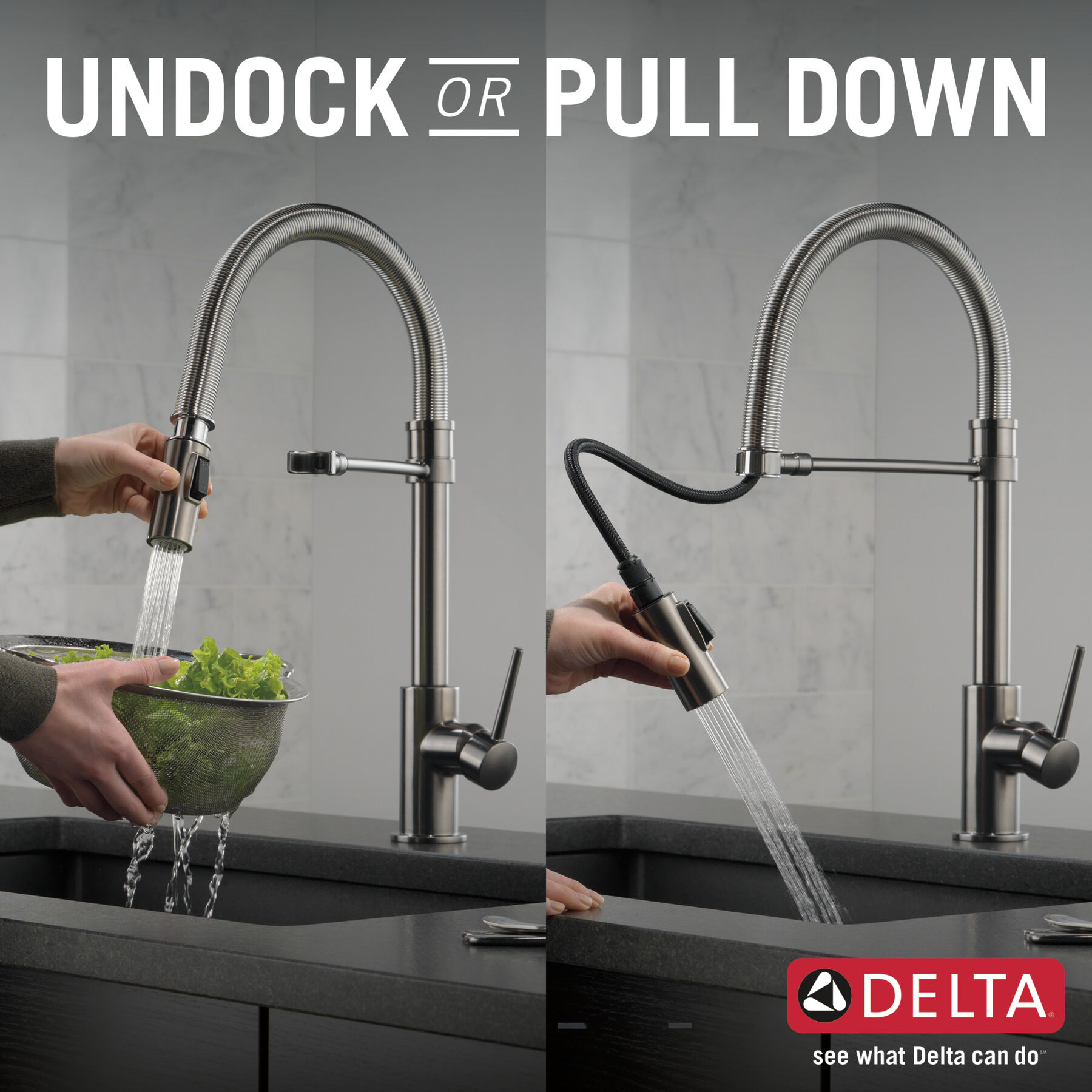 Single-Handle Pull-Down Spring Kitchen Faucet, image 12