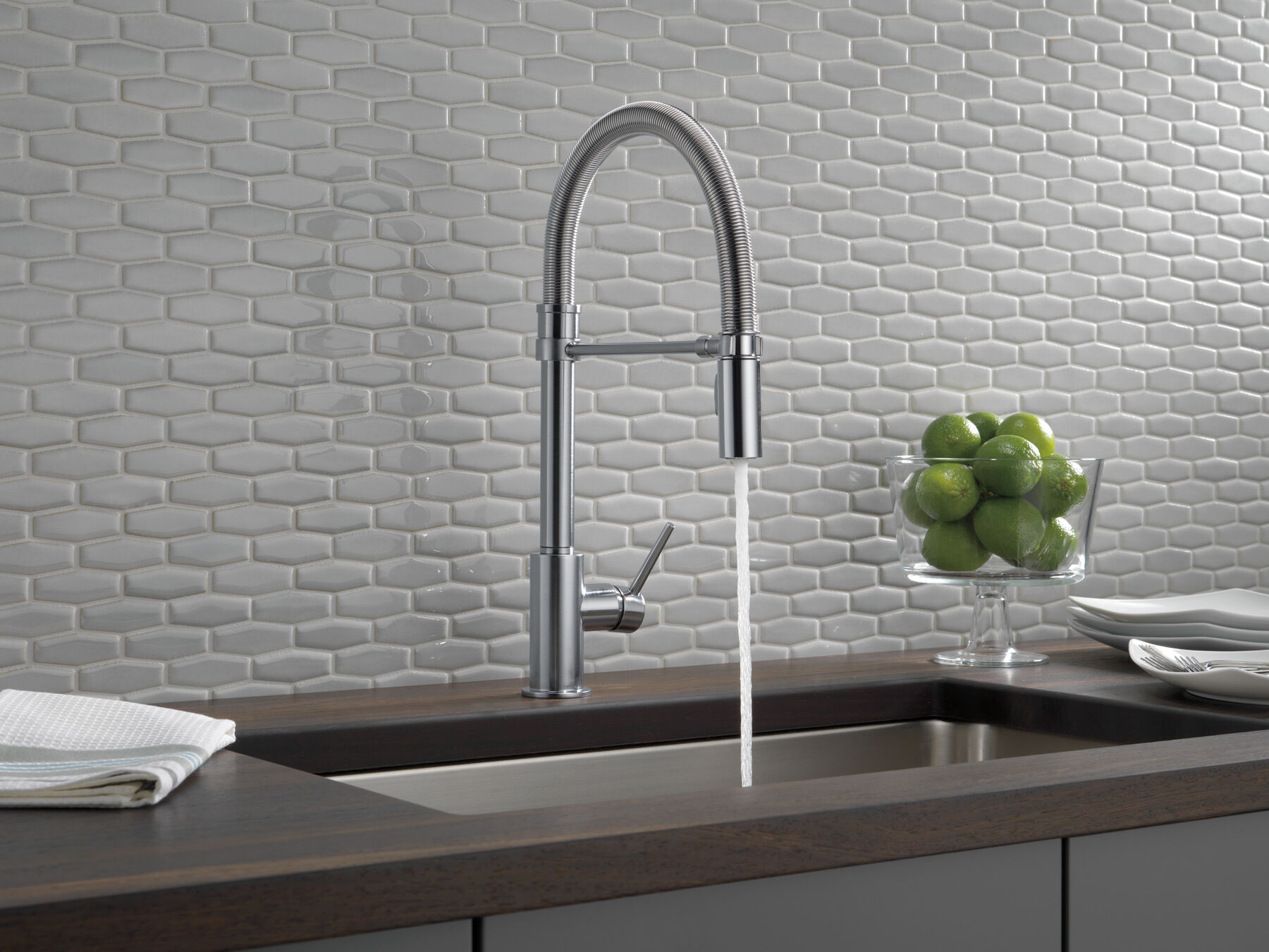 Single-Handle Pull-Down Spring Kitchen Faucet, image 11