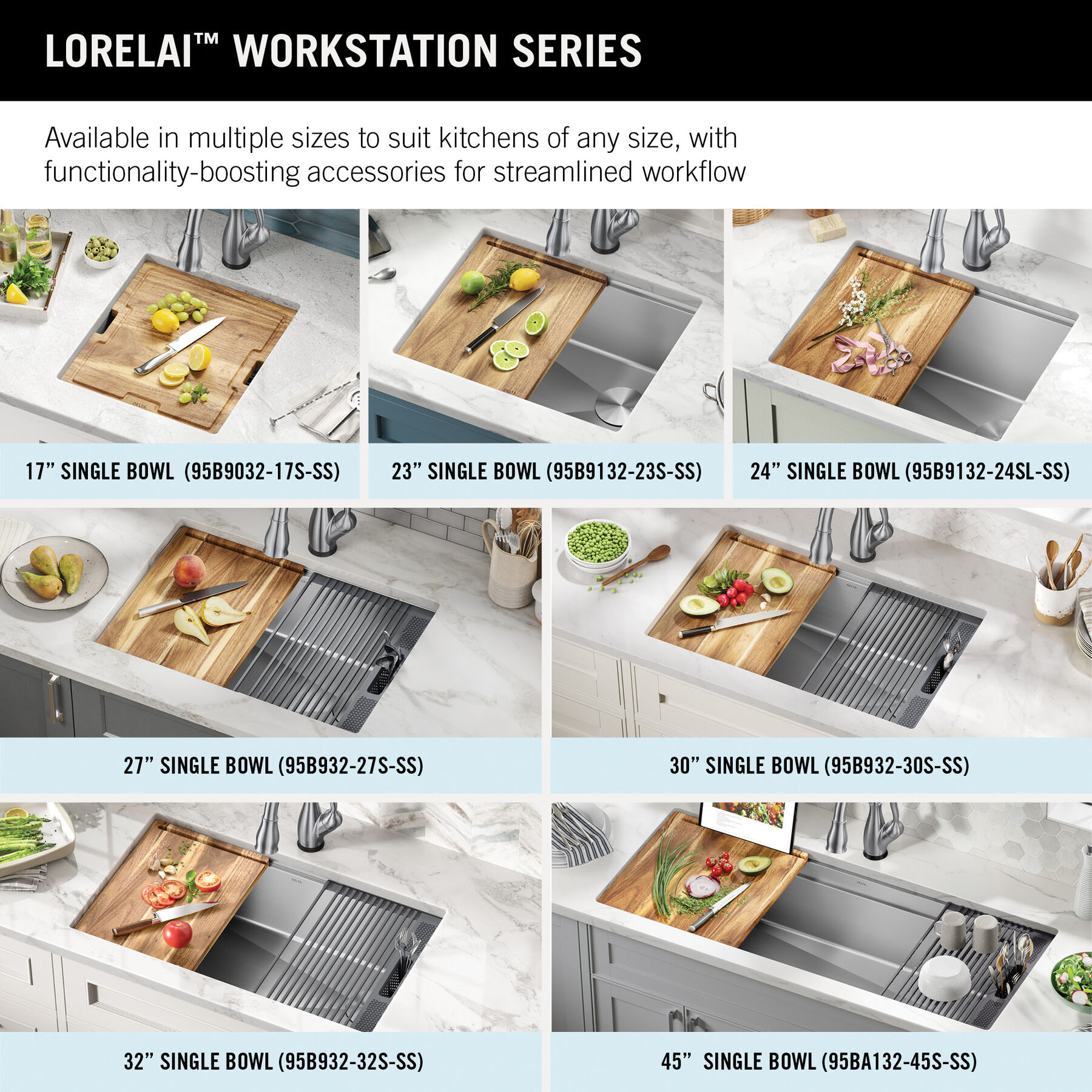 45” Workstation Undermount Single Bowl 16 Gauge Stainless Steel Kitchen Sink with 2-Tier WorkFlow™ Ledge and Accessories, image 7