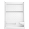 60x32 Alcove Shower Base with Tile Wall Bundle  - Right Seat Left Drain Curve