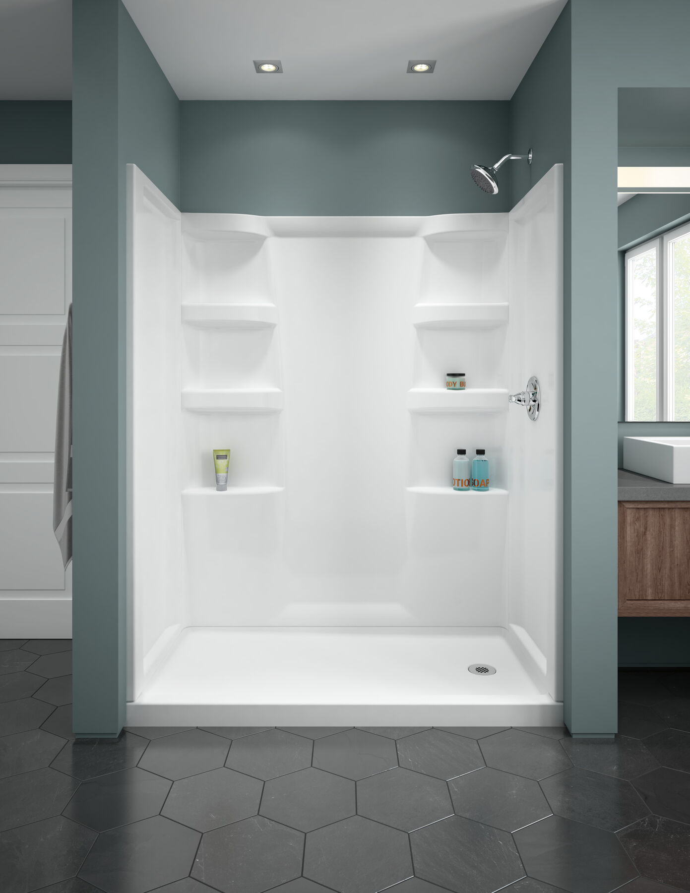 ProCrylic 60 in. x 32 in. Shower Surround, image 8