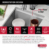 17” Workstation Undermount Single Bowl 16 Gauge Stainless Steel Bar Prep Kitchen Sink with WorkFlow™ Ledge and Accessories
