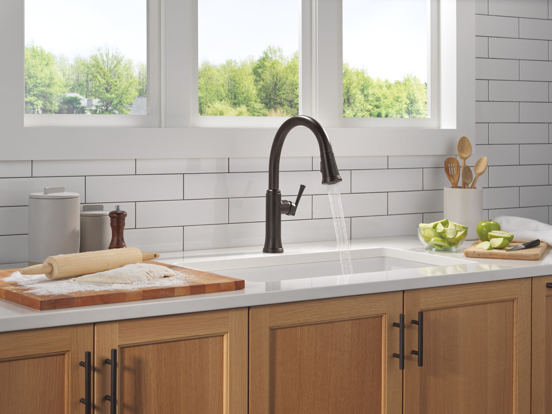 Single Handle Pull-Down Kitchen Faucet, image 8