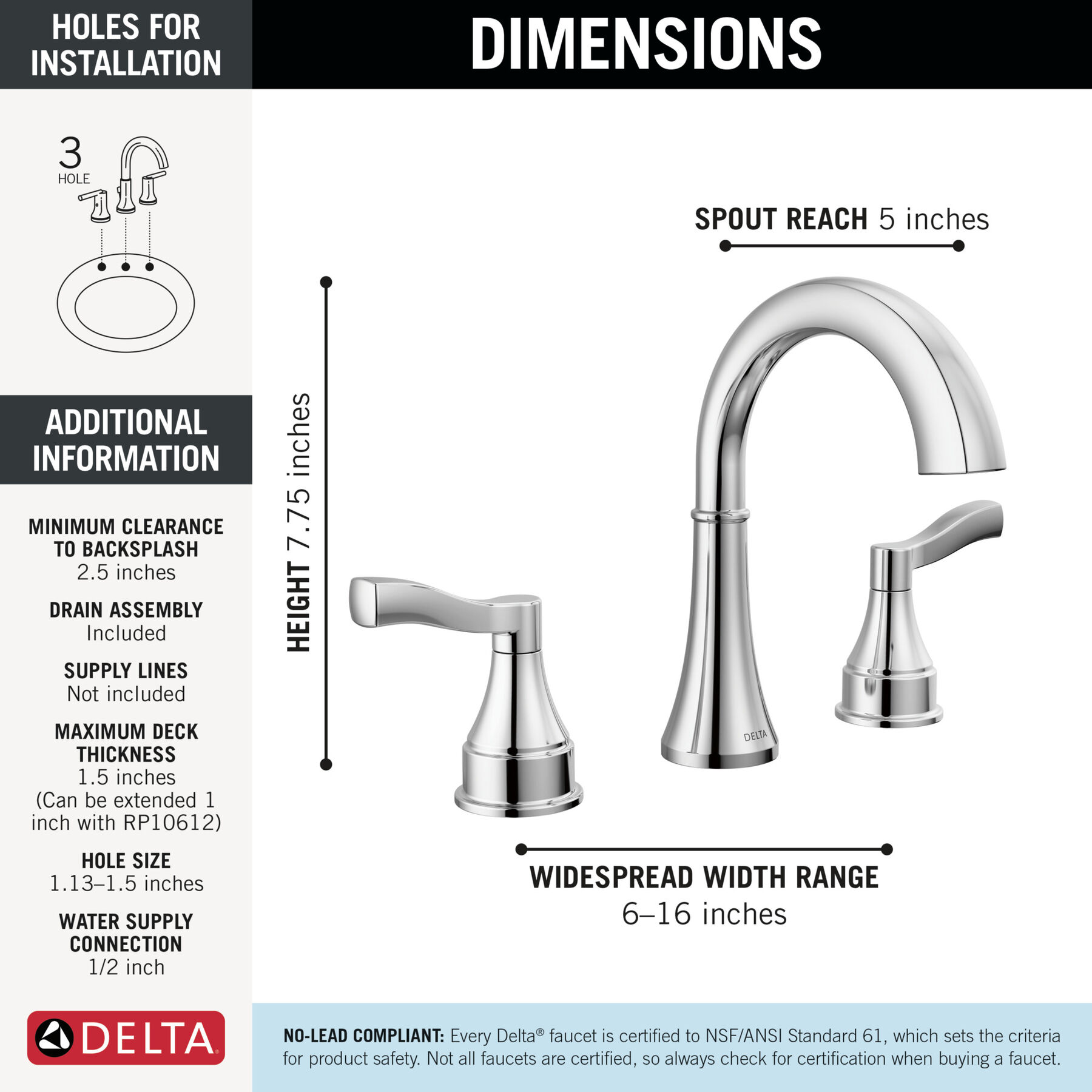 Two Handle Widespread Bathroom Faucet