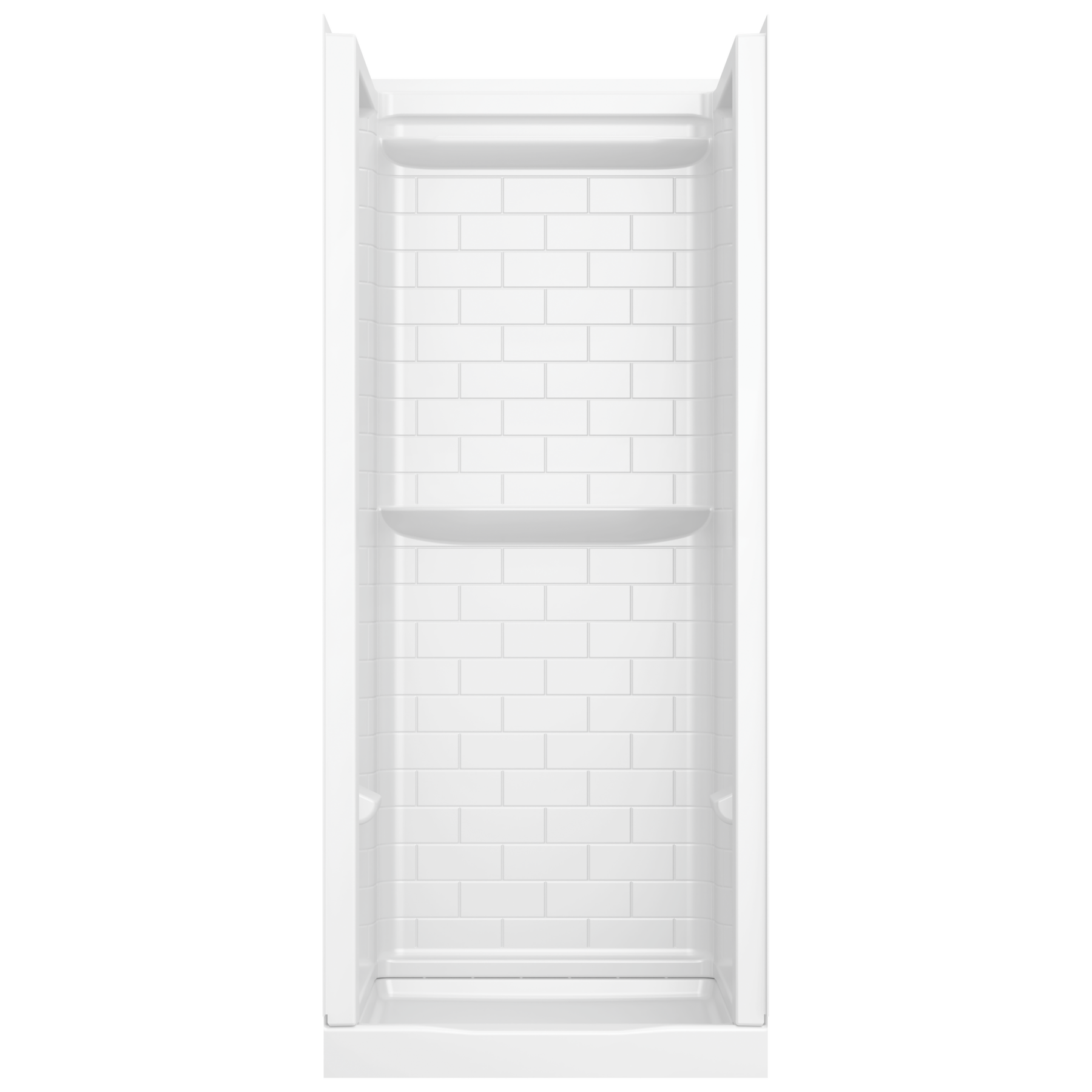32x32 Alcove Shower Base with Tile Wall Bundle - Center Drain