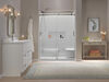 60x32 Alcove Shower Base with Door Bundle - Right Seat Center Drain Curve