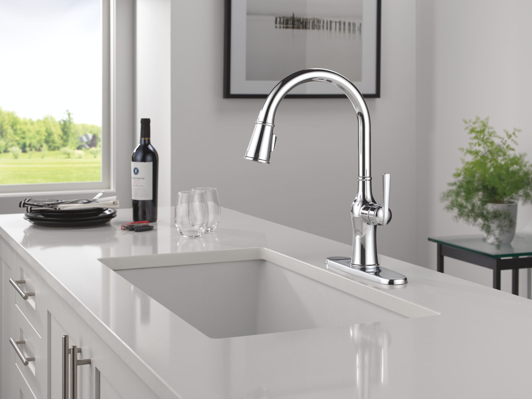 Single Handle Pull-Down Kitchen Faucet, image 2