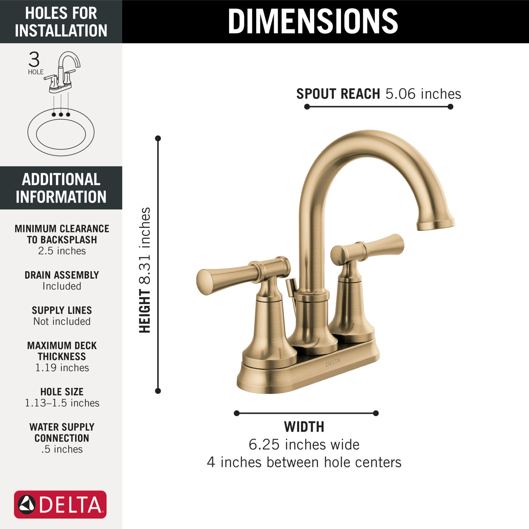 Two Handle Centerset Lavatory Faucet (Recertified), image 1