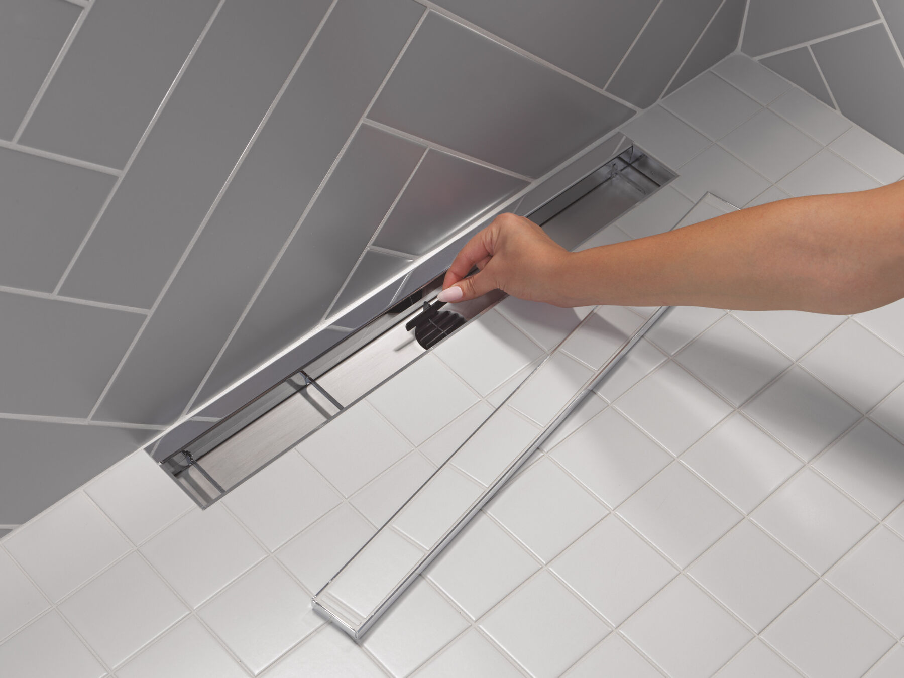 24" Reversible Linear Shower Drain Trim, image 13