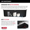 30” Granite Composite Workstation Kitchen Sink Undermount Single Bowl with WorkFlow™ Ledge and Accessories in Metallic Black