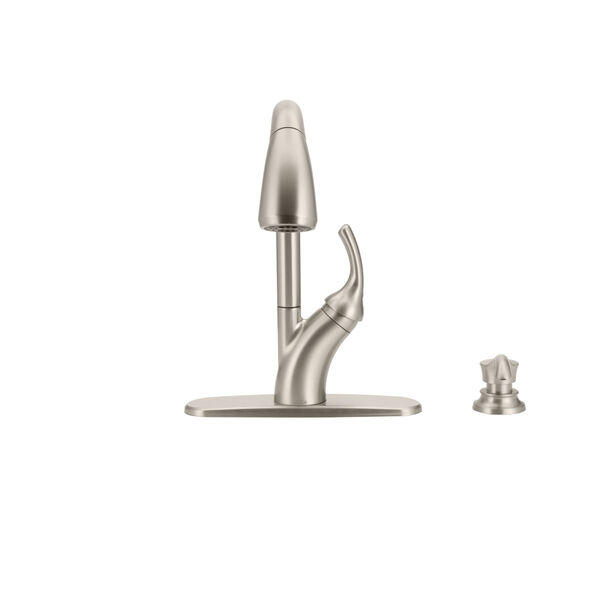 Single Handle Pull-Out Kitchen Faucet with Soap Dispenser and ShieldSpray® Technology