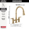 Two Handle Pull-Down Bridge Kitchen Faucet