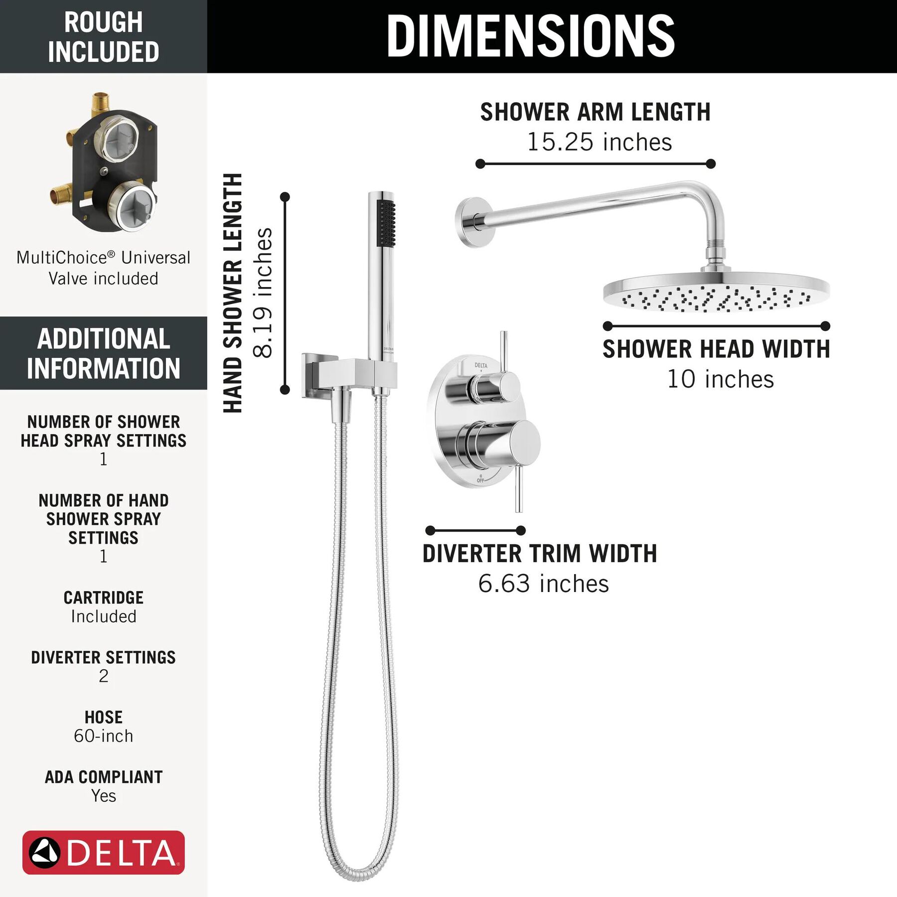 Raincan Shower Rough & Trim w/ HS 14S (Recertified)