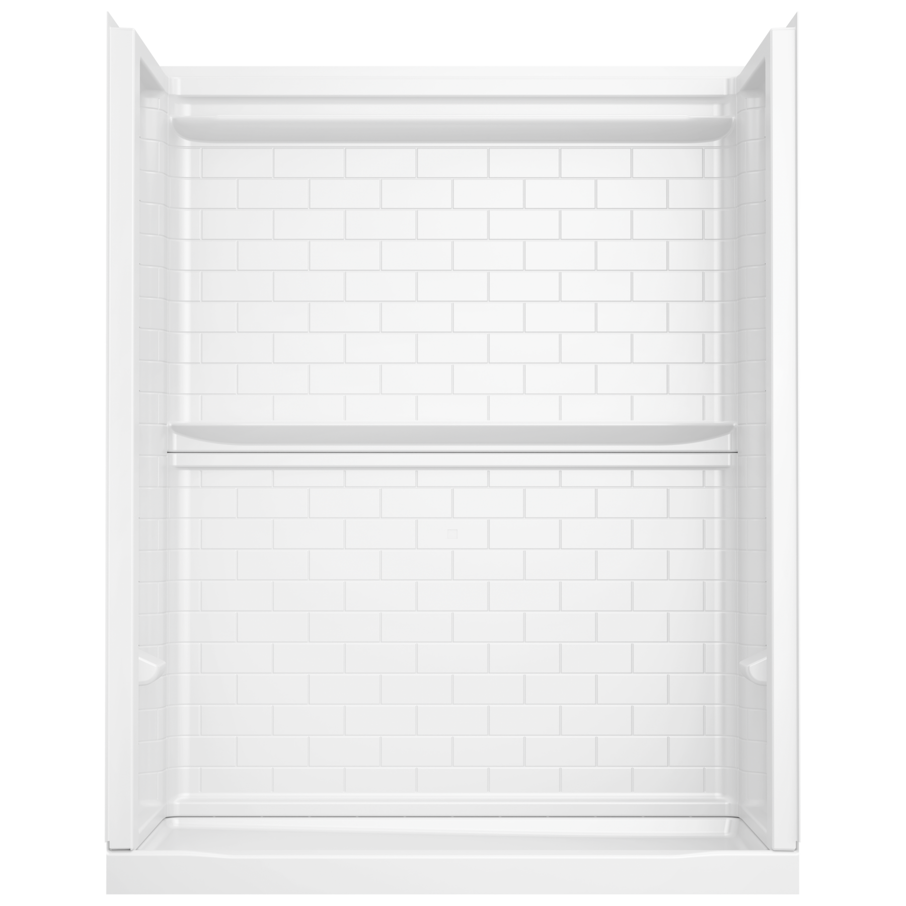 60x32 Alcove Shower Base with Tile Wall Bundle - Right Drain