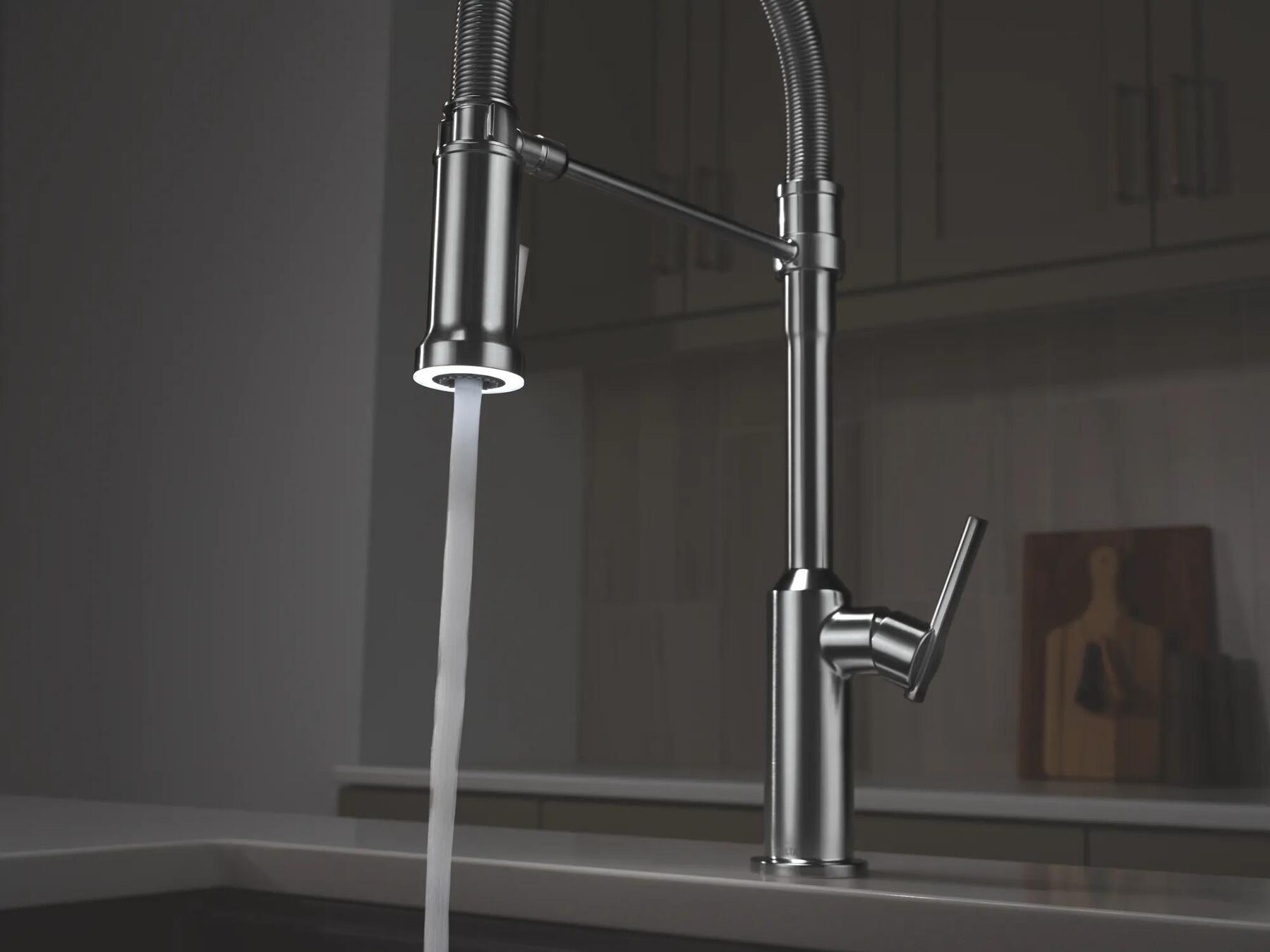 Single Handle Pull-Down Kitchen Faucet With Spring Spout