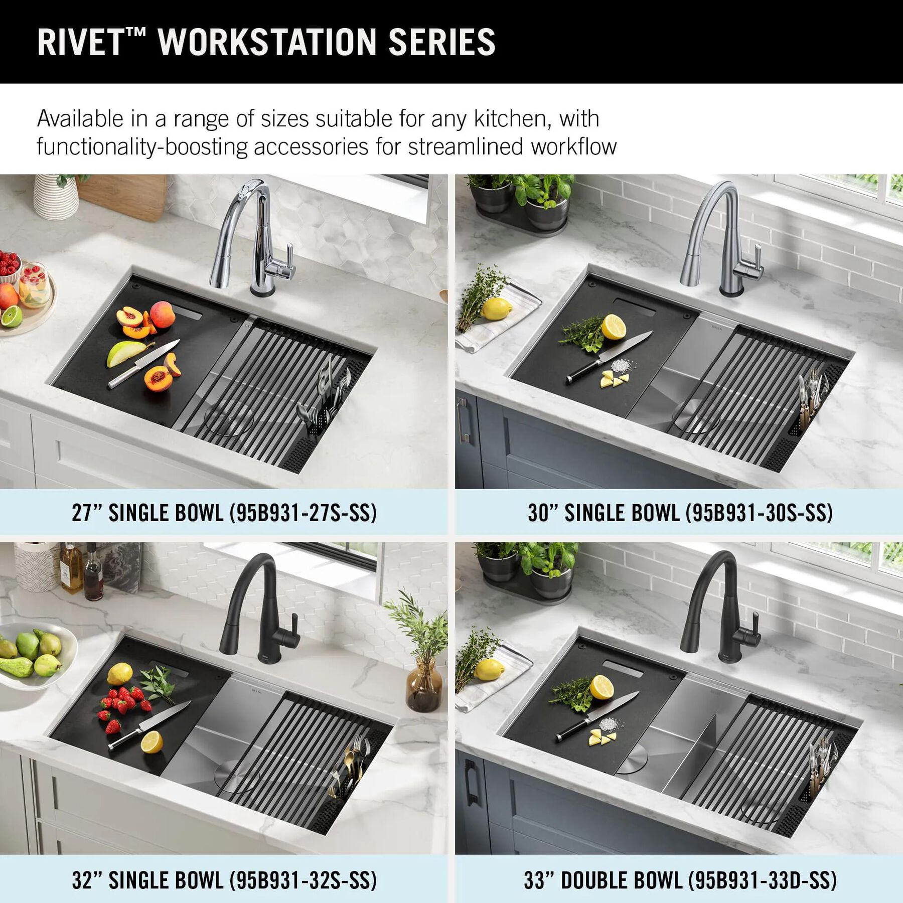 30&rdquo; Workstation Kitchen Sink Undermount&nbsp;16 Gauge&nbsp;Stainless Steel Single Bowl with&nbsp;WorkFlow&trade; Ledge and Accessories