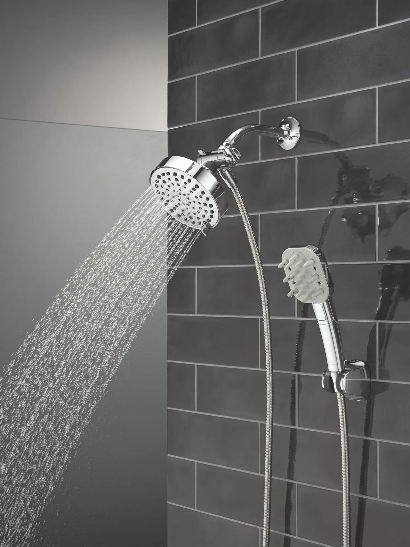 Detangling Hand Shower with 4-Setting Showerhead Bundle