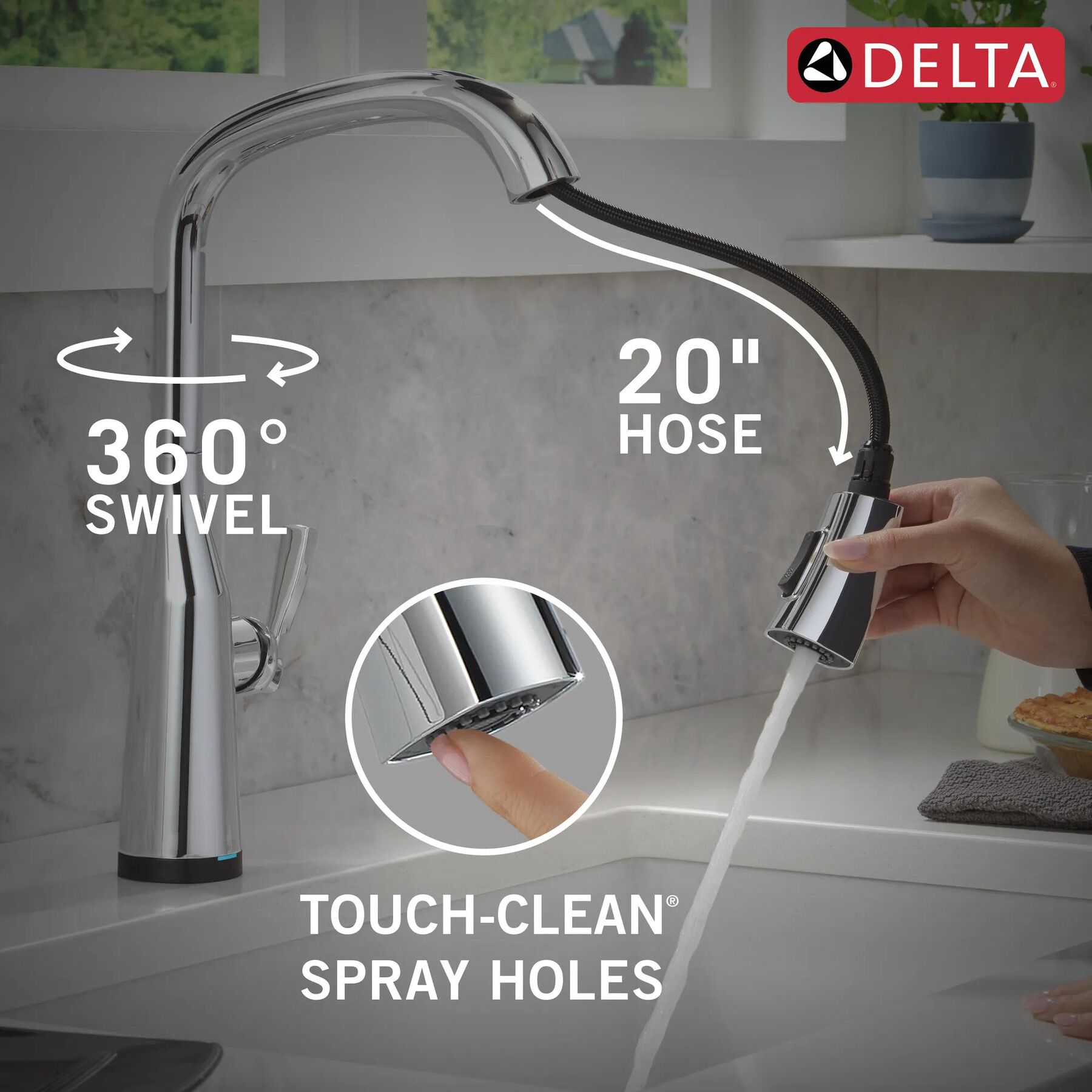 VoiceIQ&reg; Single Handle Pull-Down Faucet with Touch<sub>2</sub>O&reg; Technology