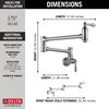 Wall Mount Pot Filler Faucet - Traditional (Recertified)