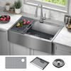 33” Retrofit Farmhouse Apron Front 16 Gauge Stainless Steel Single Bowl Kitchen Sink for Undermount / Drop-In Installation with Accessories