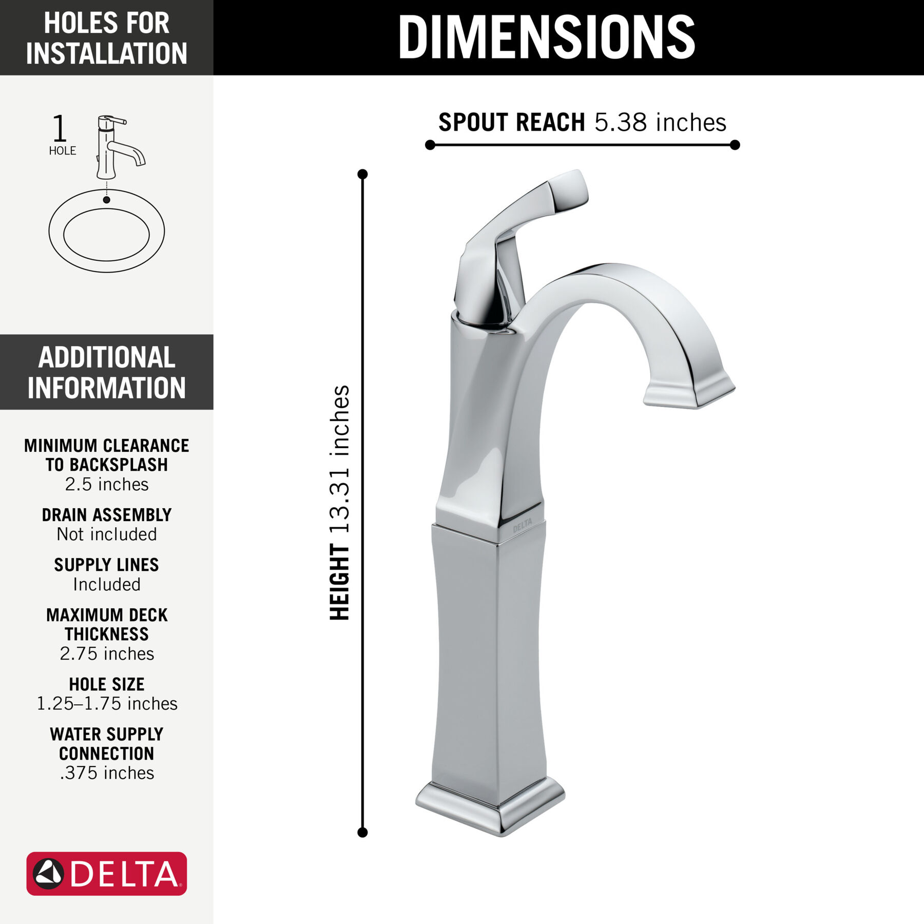 Single Handle Vessel Bathroom Faucet, image 2