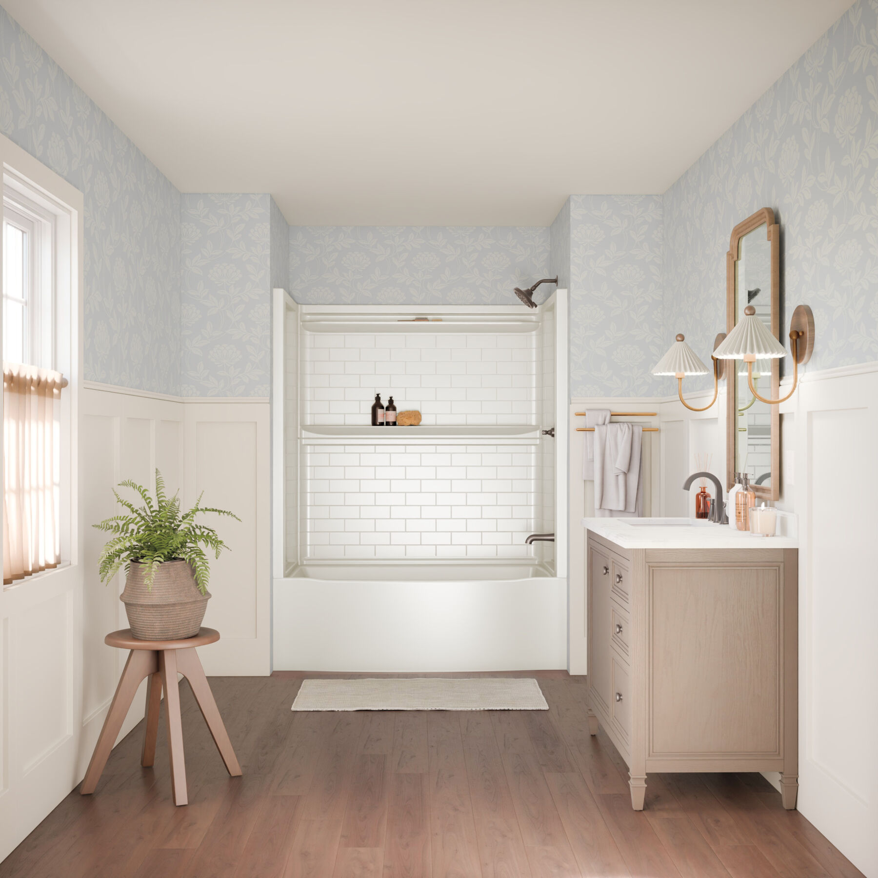 60x32 Alcove Bathtub with Tile Wall Bundle - Right Drain Curve, image 2