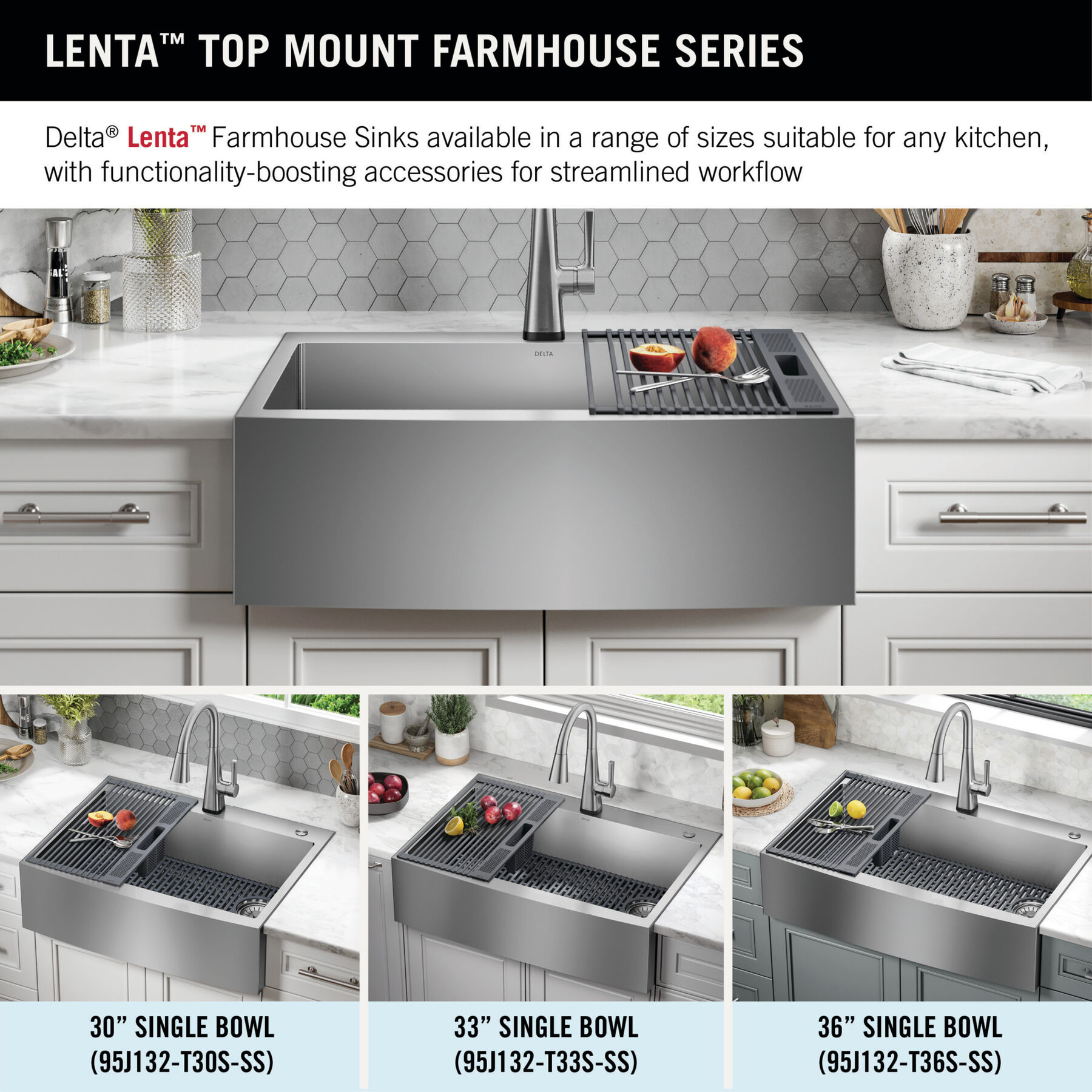 33” Retrofit Farmhouse Apron Front 16 Gauge Stainless Steel Single Bowl Kitchen Sink for Undermount / Drop-In Installation with Accessories, image 5