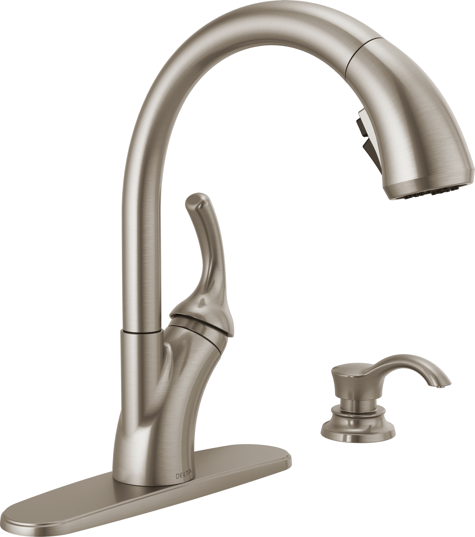 Single Handle Pull-Out Kitchen Faucet with Soap Dispenser and ShieldSpray® Technology, image 1