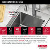 15” Stainless Steel Workstation Kitchen Bar Sink Drop-In Undermount Single Bowl with WorkFlow™ Ledge and Accessories
