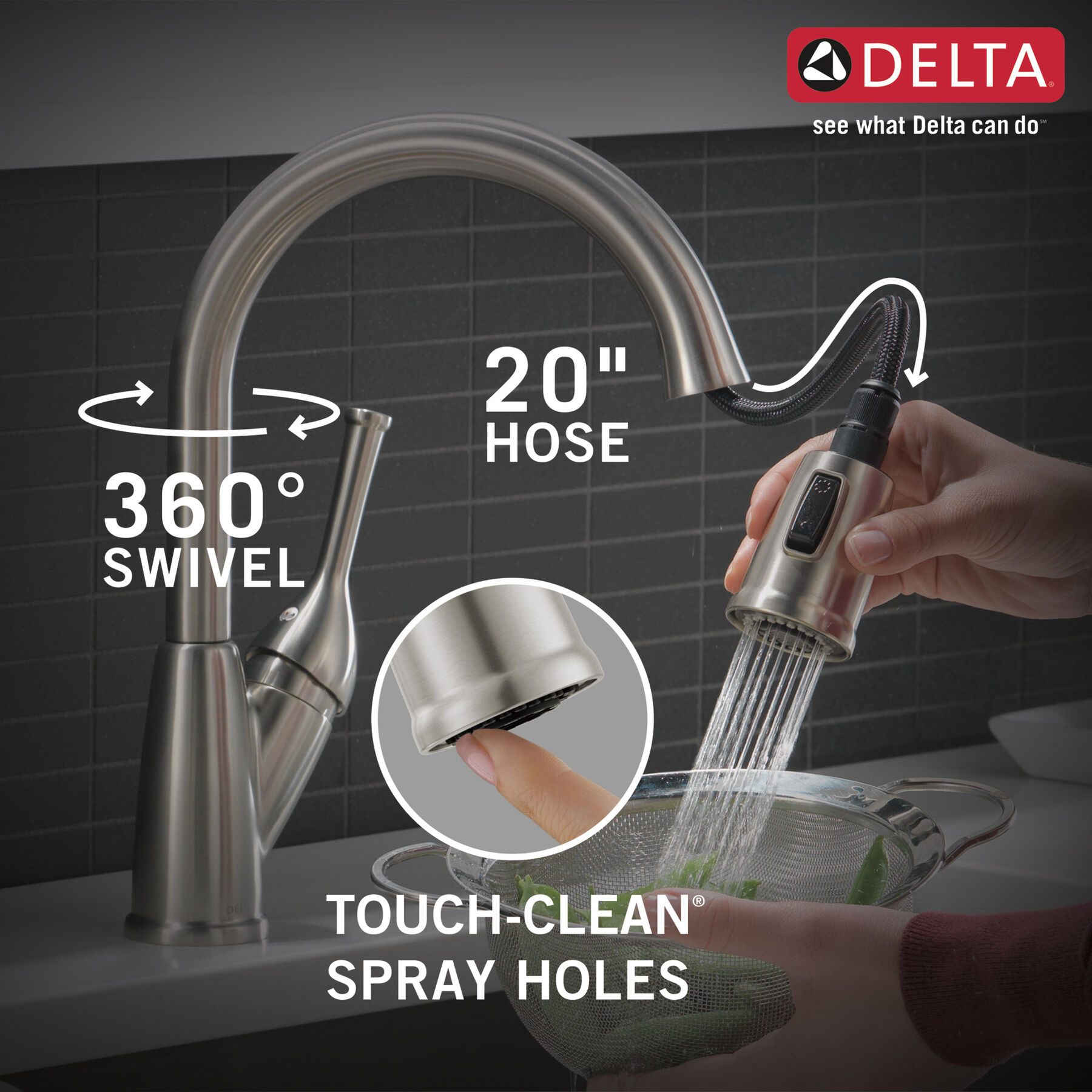 Single Handle Pull-Down Kitchen Faucet (Recertified), image 4