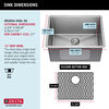 24” Undermount Stainless Steel Single Bowl Laundry Utility Kitchen Sink with Accessories