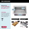 25&rdquo; Workstation Kitchen Sink Drop-In Top Mount Stainless Steel Single Bowl with WorkFlow&trade; Ledge and Accessories