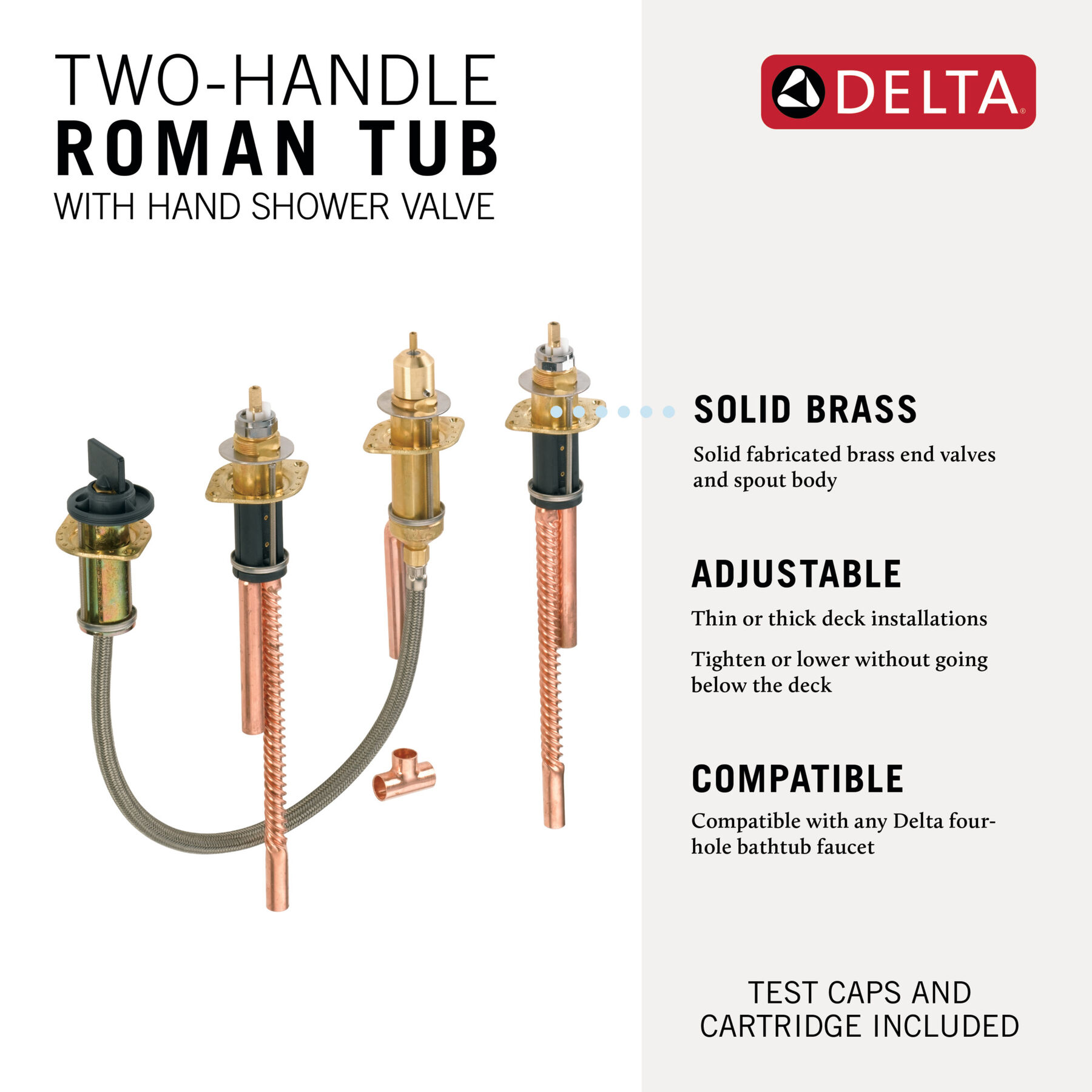 Two Handle Flexible Mount with Hand Shower, image 2
