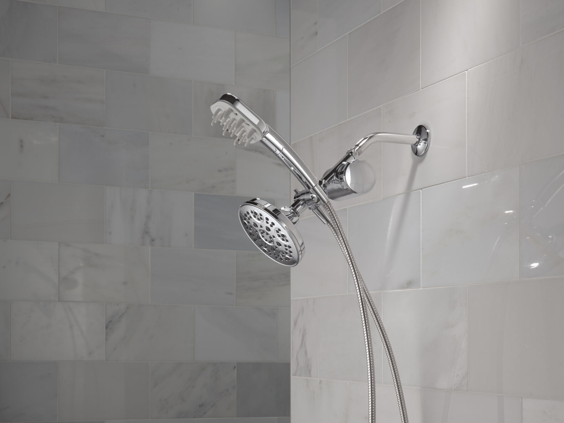 Detangling Hand Shower with 4-Setting Showerhead Bundle