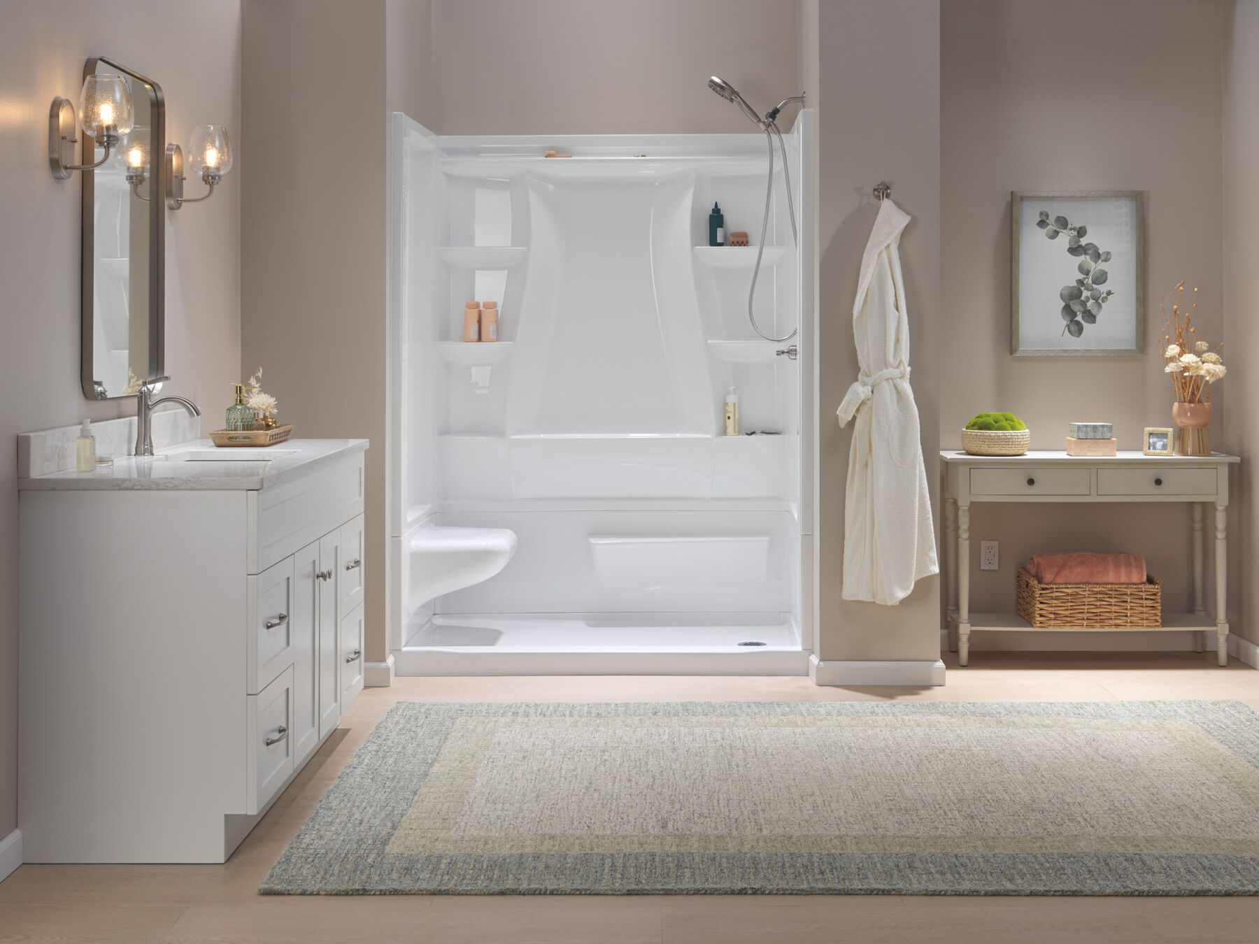 Procrylic Seated Shower Kit 60"x32" Right Drain, image 8