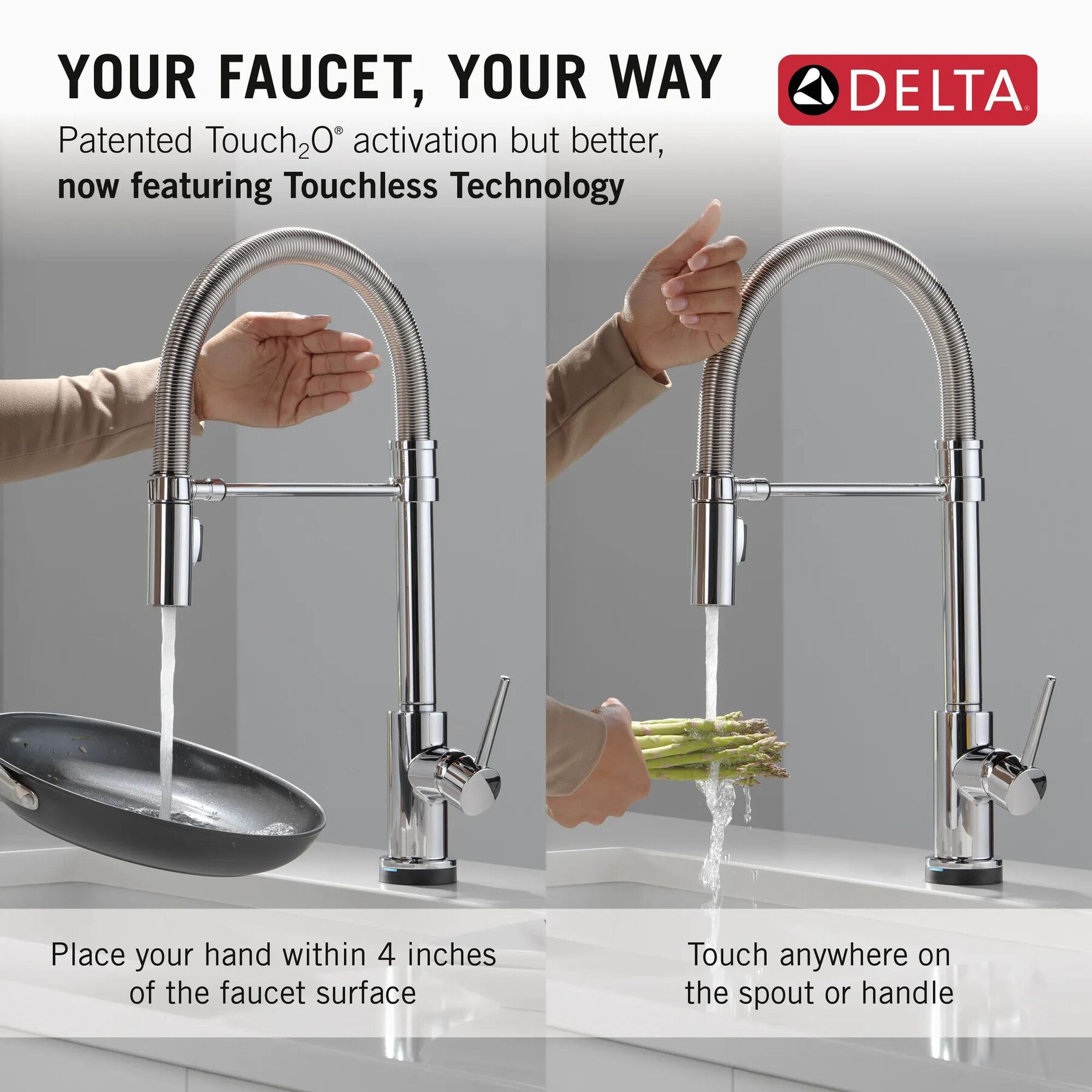 Touch<sub>2</sub>O&reg; Technology Kitchen Faucet with Touchless Technology