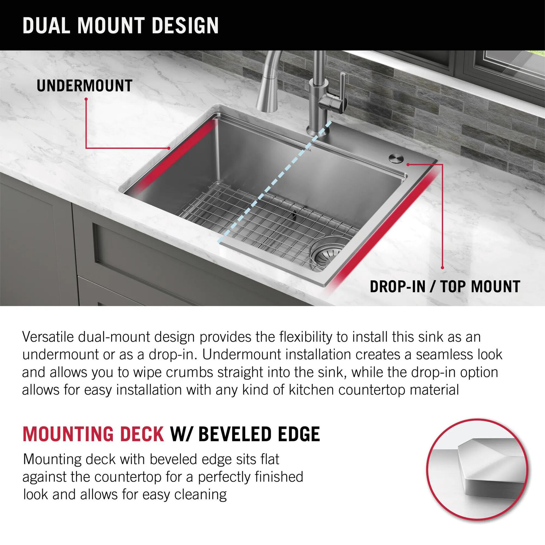 30&rdquo; Stainless Steel Workstation Kitchen Sink Drop-In Undermount Single Bowl with WorkFlow&trade; Ledge and Accessories