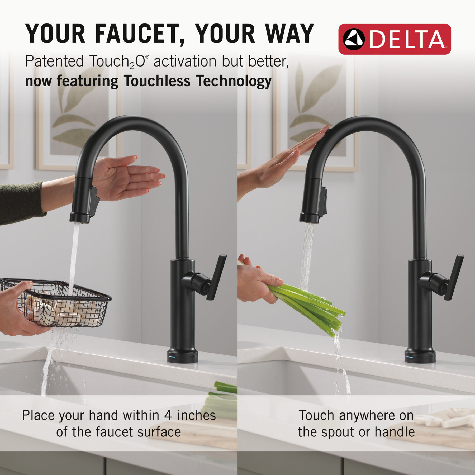 Touch2O&reg; Technology Kitchen Faucet with Touchless Technology