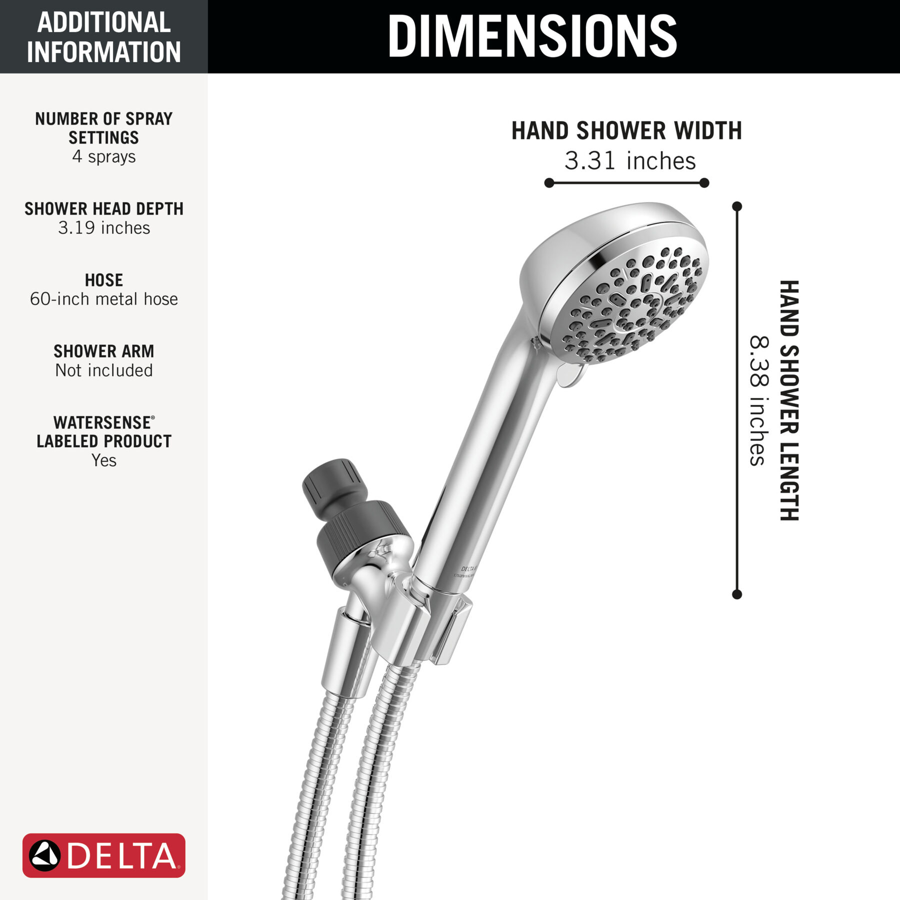 4-Setting Hand Shower, image 2