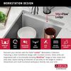 17&rdquo; Workstation Undermount Single Bowl 16 Gauge Stainless Steel&nbsp;Bar Prep Kitchen Sink with&nbsp;WorkFlow&trade; Ledge and Accessories