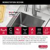 15&rdquo; Stainless Steel Workstation Kitchen Bar Sink Drop-In Undermount Single Bowl with WorkFlow&trade; Ledge and Accessories
