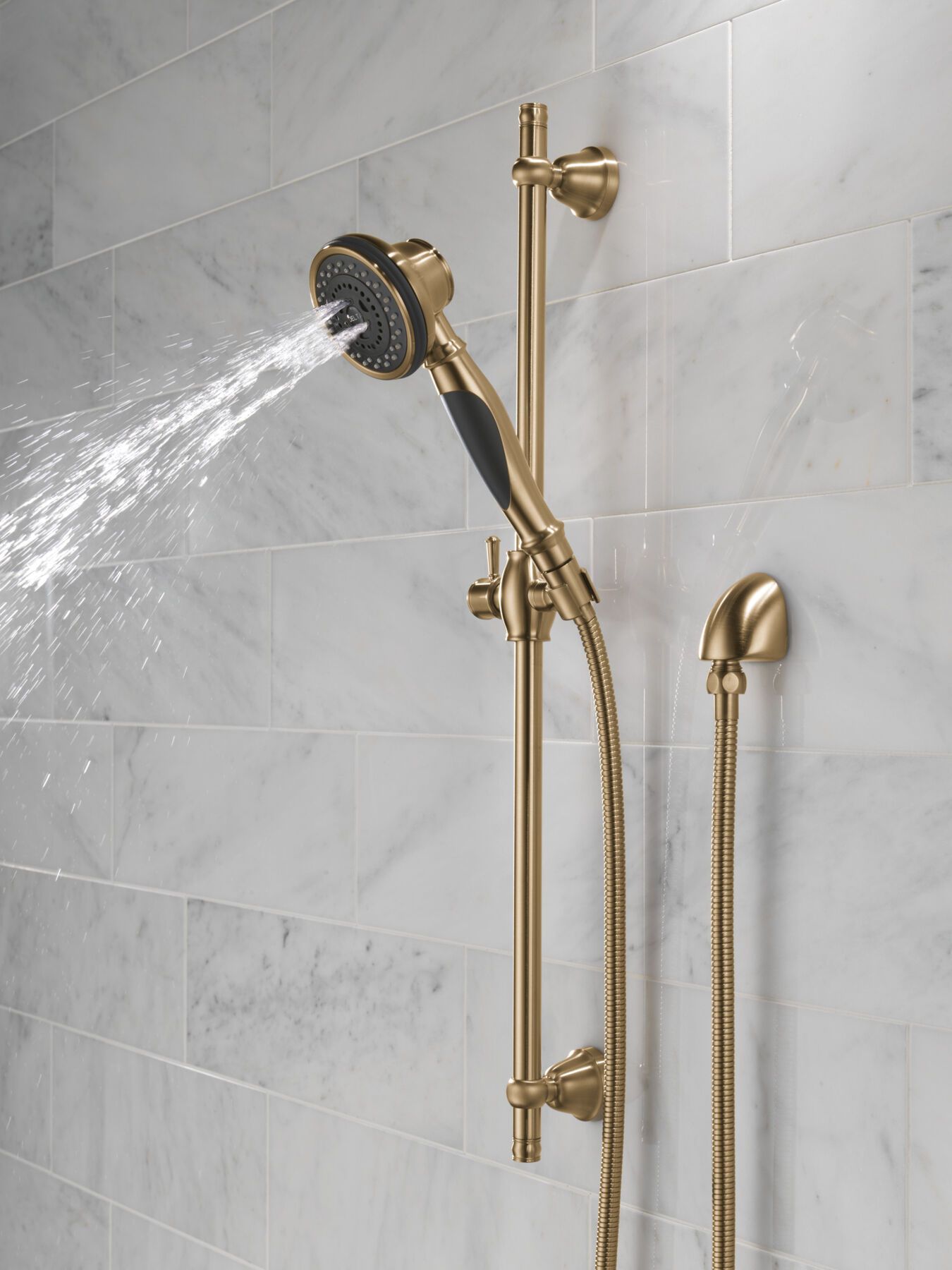 Premium 3-Setting Slide Bar Hand Shower with Wall Elbow (Recertified), image 5