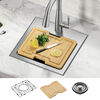 15” Stainless Steel Workstation Kitchen Bar Sink Drop-In Undermount Single Bowl with WorkFlow™ Ledge and Accessories