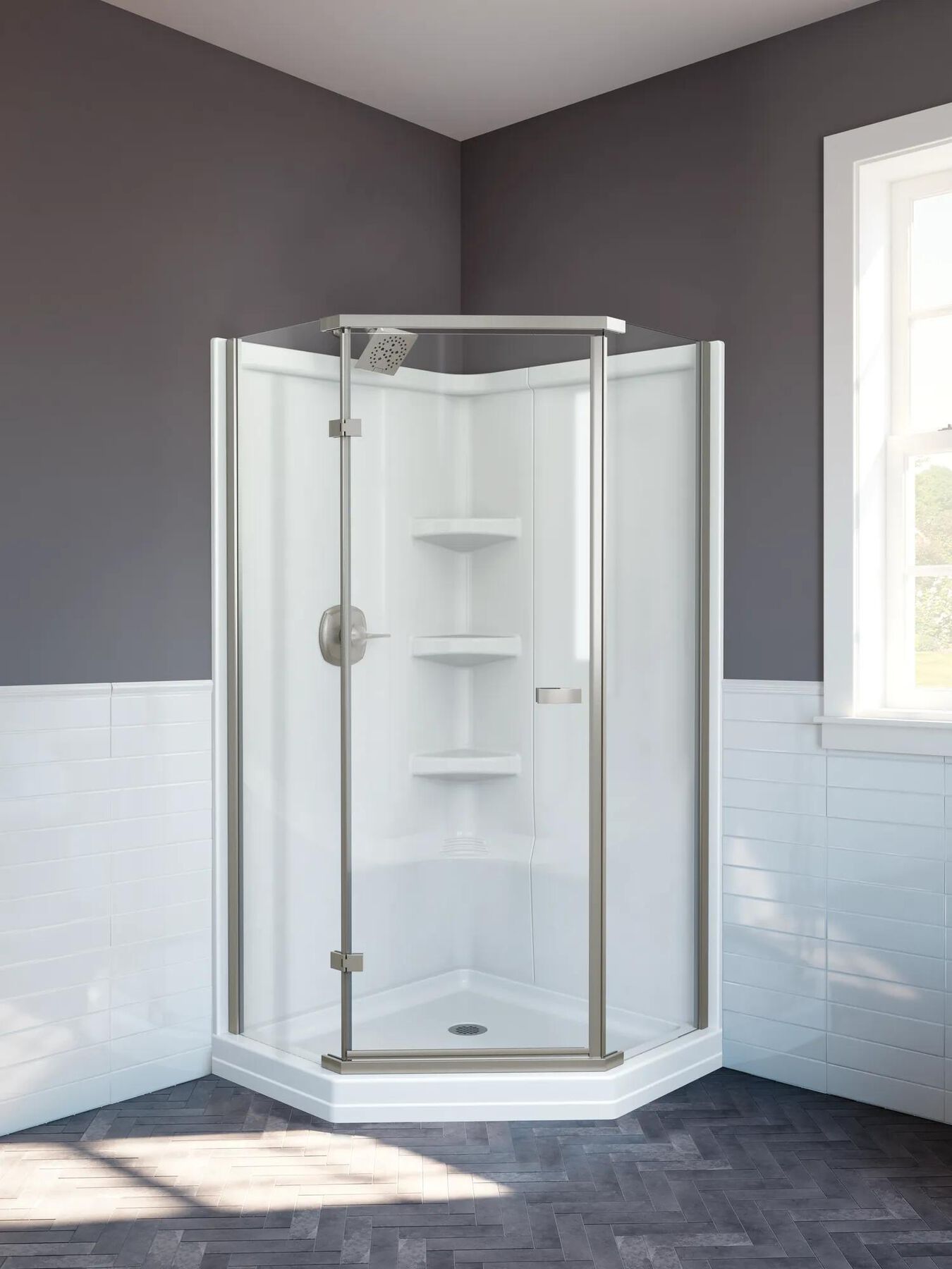 38" Neo Angle Shower Base