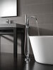 Single Handle Floor Mount Tub Filler Trim with Hand Shower