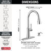 Single Handle Pull-Down Kitchen Faucet with Soap Dispenser and ShieldSpray Technology