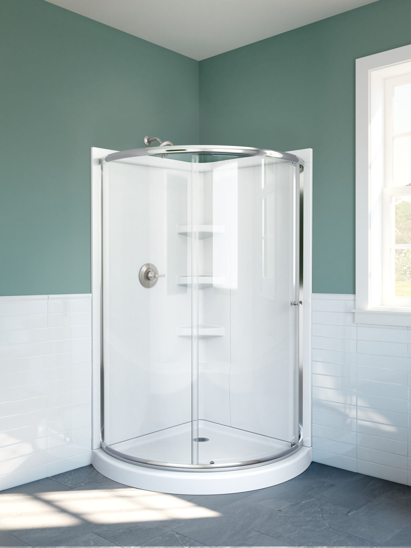 38" OPP Round Shower Enclosure Clear, image 3